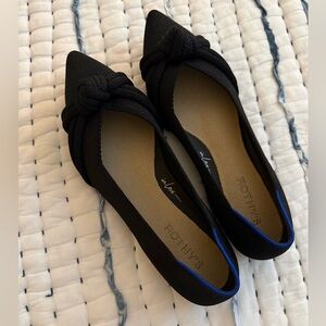 Rothy's Bow Black and Blue Women's Flats size 9 1/2